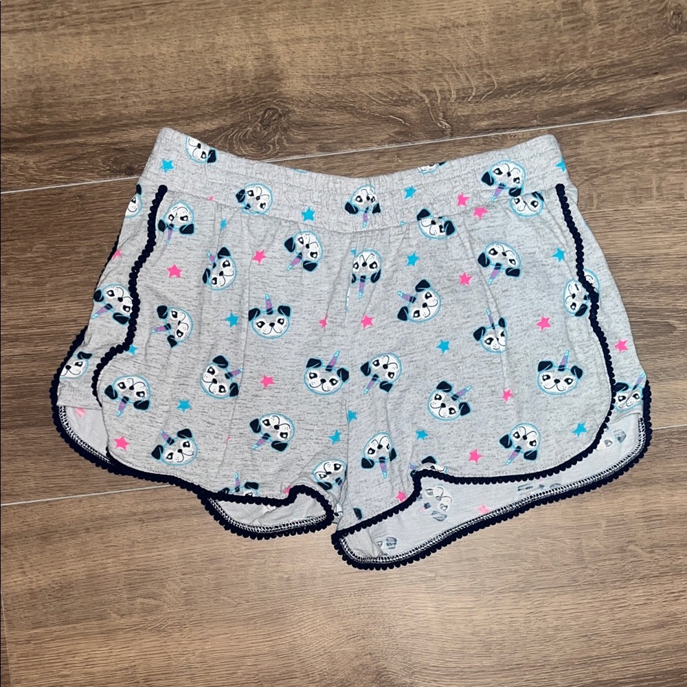 Justice Gray Shorts with Panda and Star Design